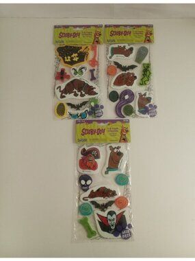 Cartoon Network Scooby Doo 3-D Foam Stickers 3 Packs New Old Stock